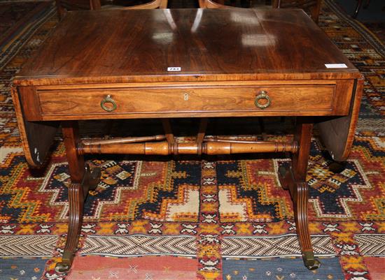 A Regency rosewood sofa table, W.86cms